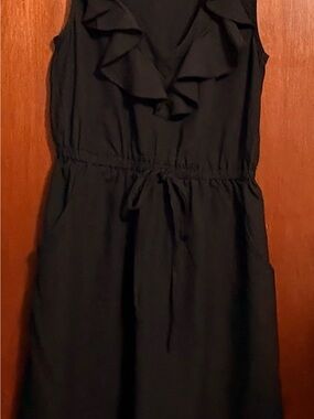 BeBop Little Black Dress Small Ruffle V-Neck Elastic Waist